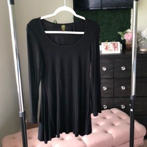 Black relaxed swing dress